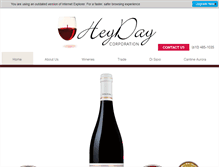 Tablet Screenshot of heydaywines.com